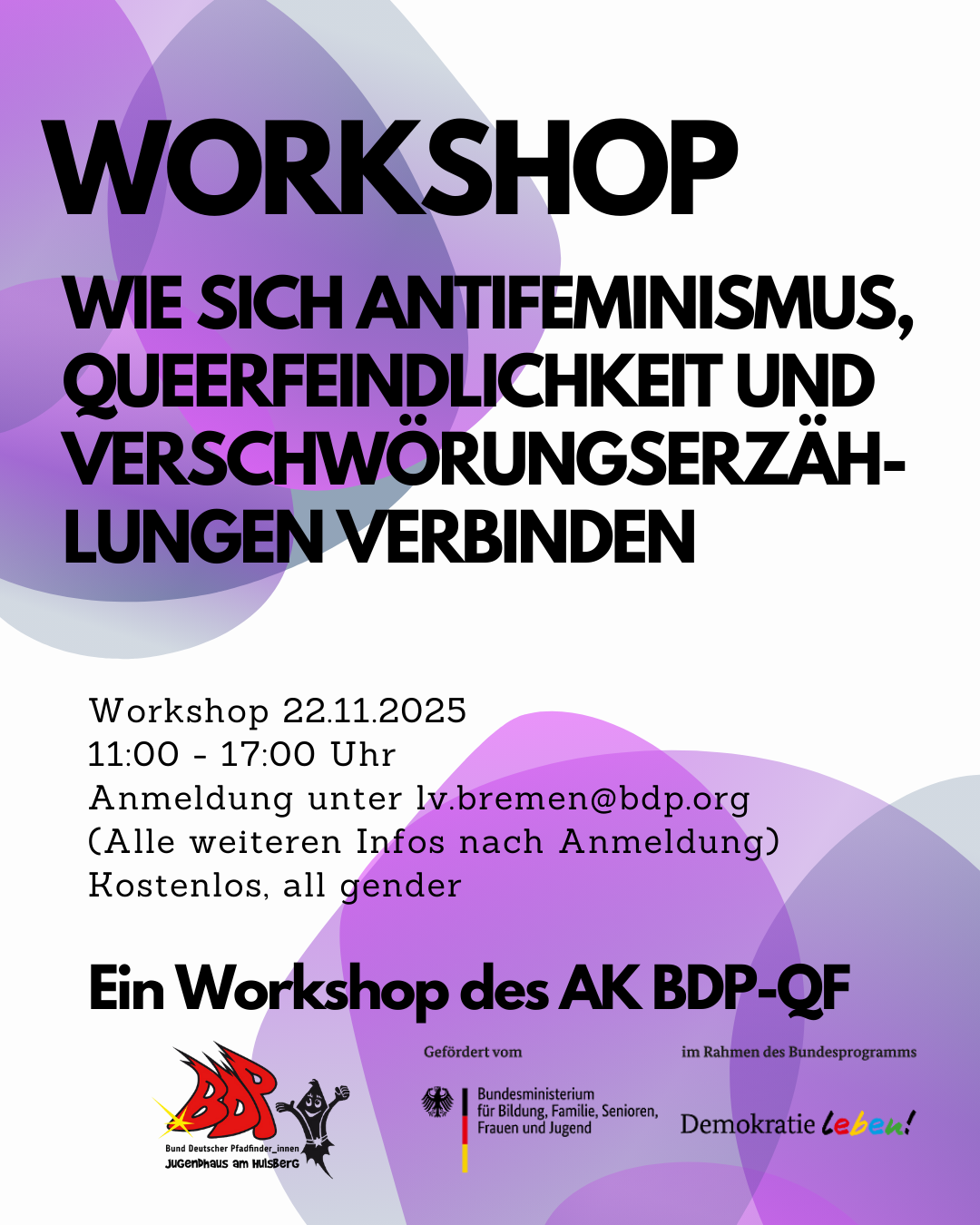 Workshop: WIE SICH ANTIFEMINISMUS, QUEERFEINDLICHKEIT UND VERSCHWÖRUNGSERZÄHLUNGEN VERBINDEN